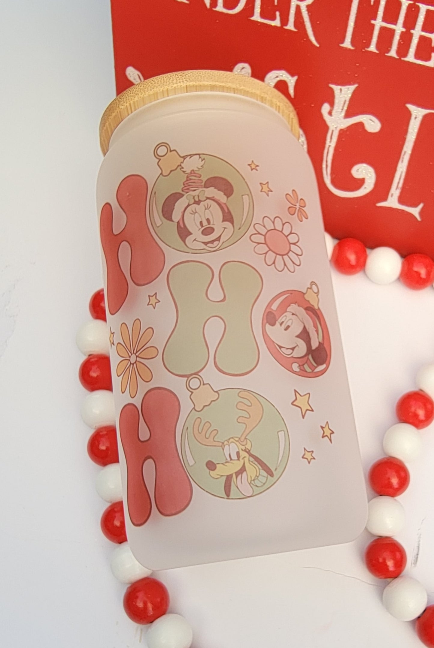 Christmas Ho Ho Ho - 16 oz Coffee Can Glass Cup