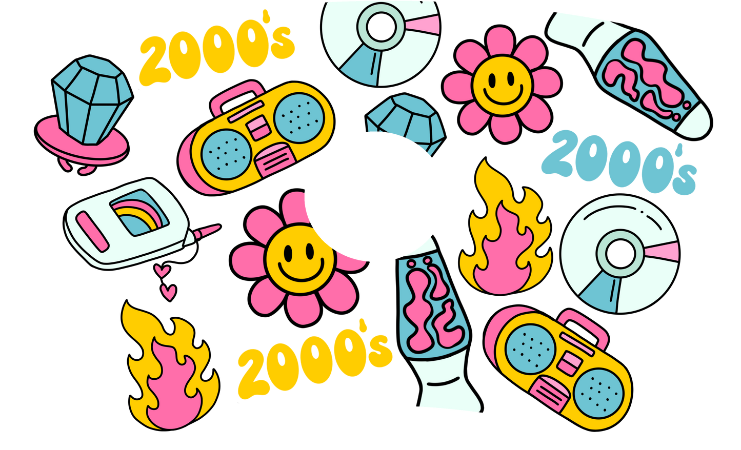 2000's HOLE - 24 Oz Cold Cup UV DTF Wrap