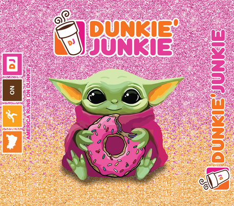 Green Baby w/ Pink Donut - Cartoon - Coffee 20 Oz Sublimation Transfer