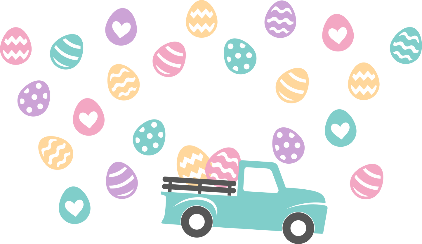 Easter Pastel Easter Egg Truck HOLE - 24 Oz cold cup UV DTF Wrap