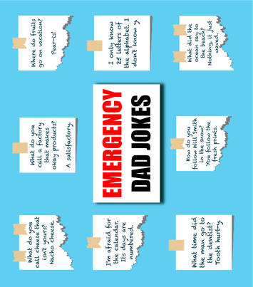 "Emergency Dad Jokes" - Blue - 20 Oz Sublimation Transfer