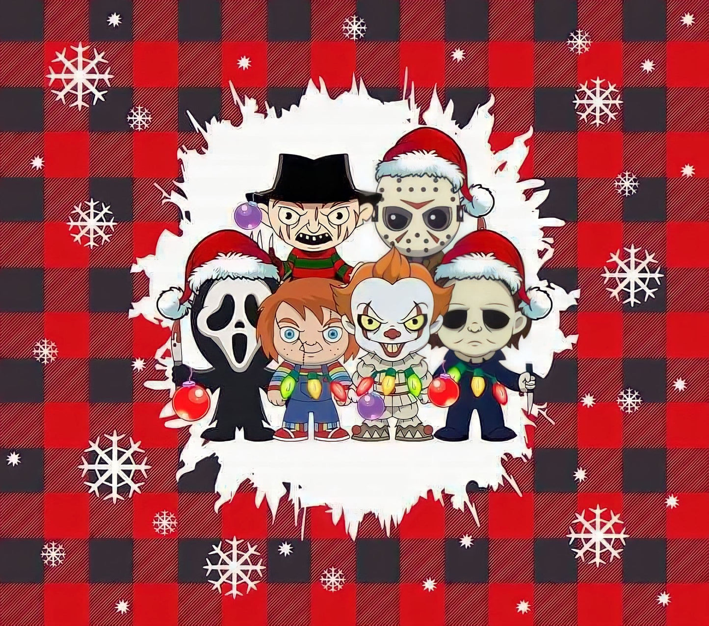 Horror Christmas Characters - 20 Oz Sublimation Transfer
