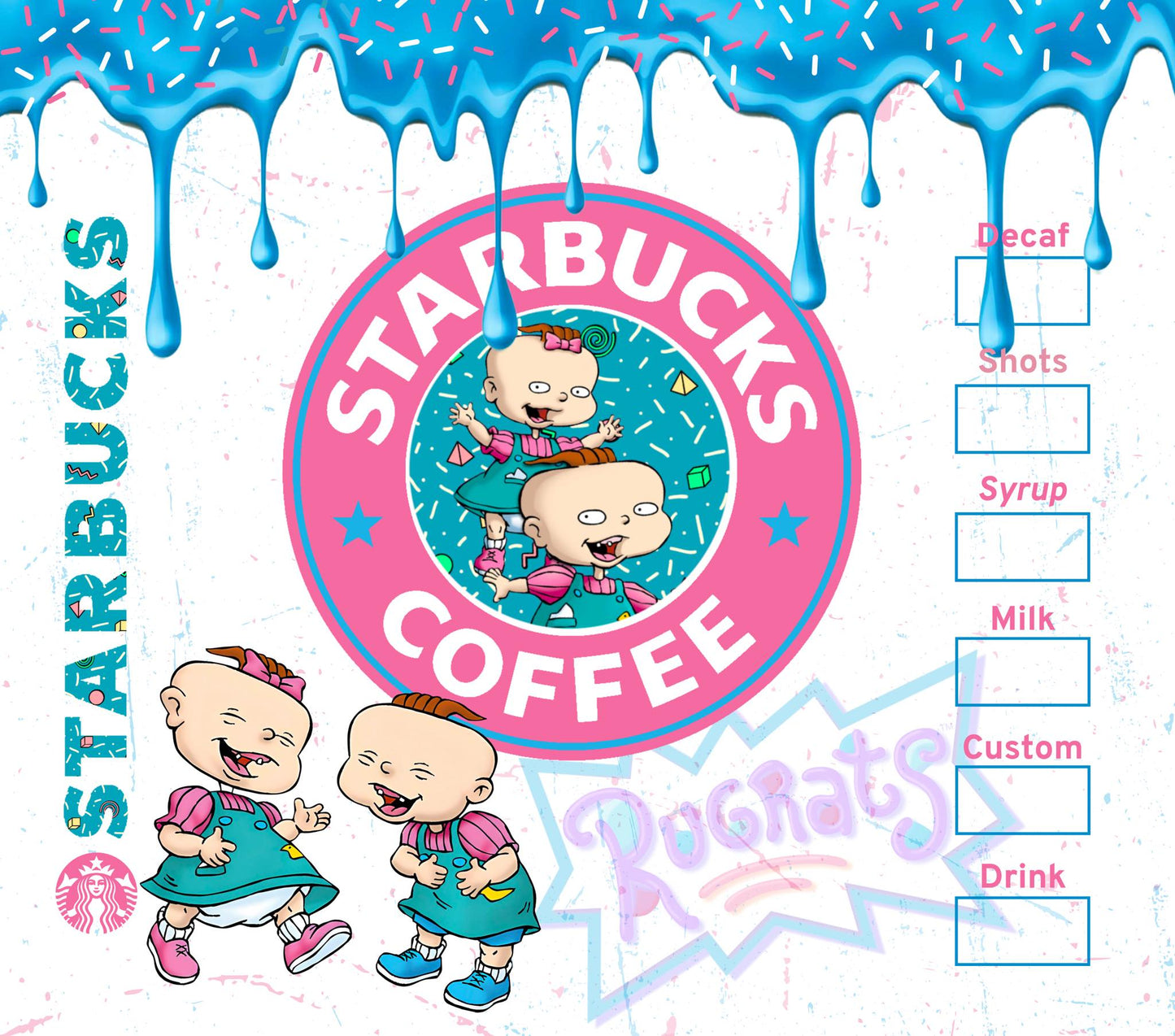 Diaper Babies 4 - 20 Oz Printed Sublimation Transfer