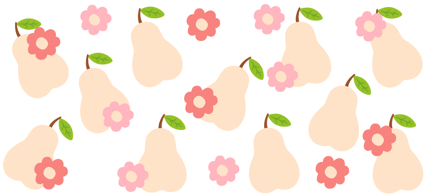Floral Pear - 16 oz Libby Vinyl Wrap