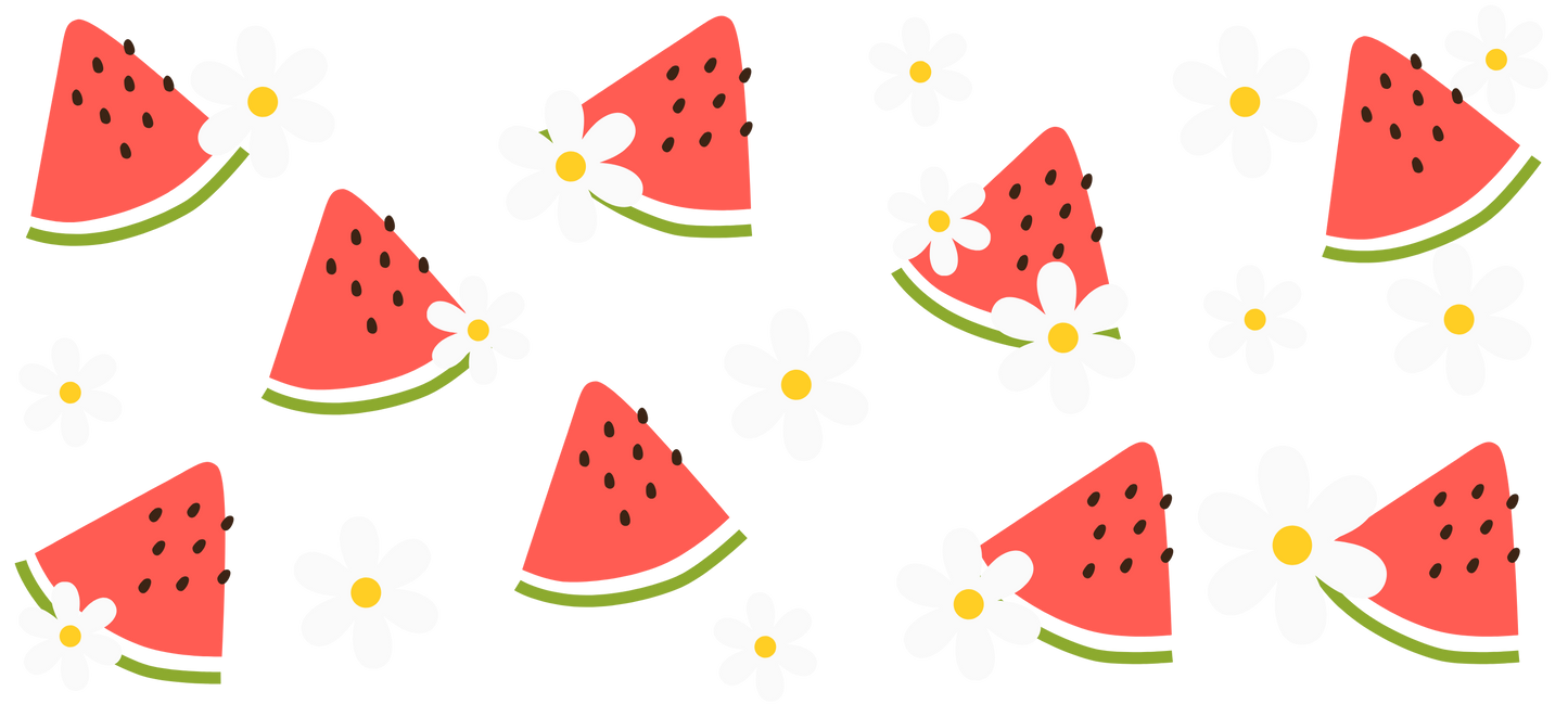 Floral Watermelon Slice - 16 oz Libby Vinyl Wrap