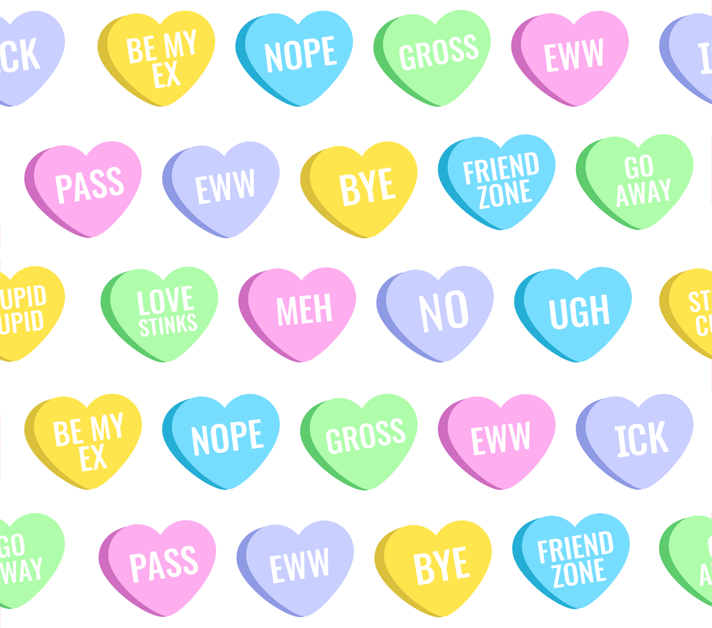 Anti Valentines Sweet Hearts Candy - 20 Oz Sublimation Skinny Transfer