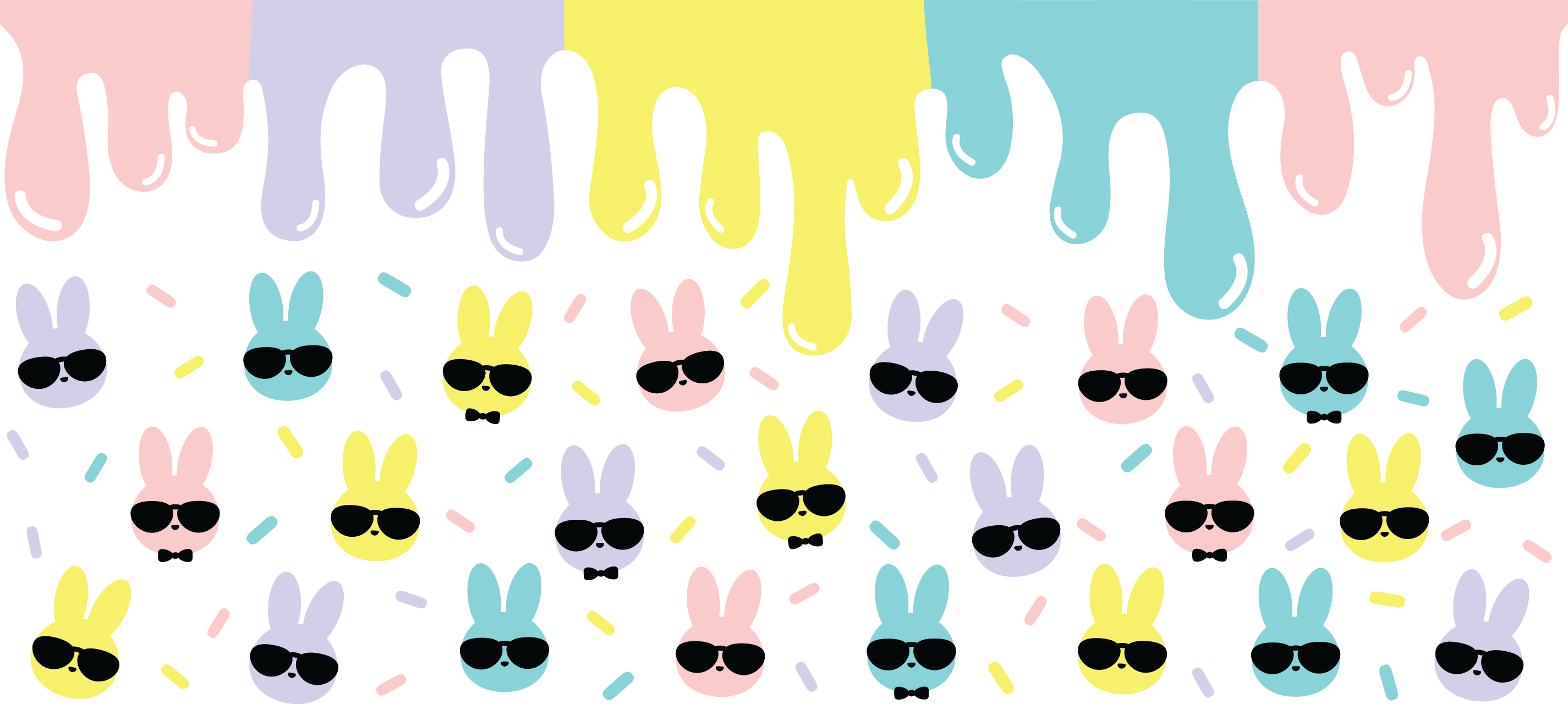 Easter Bunny Drips and Glasses 16 oz Libby Beer Can Glass Wrap