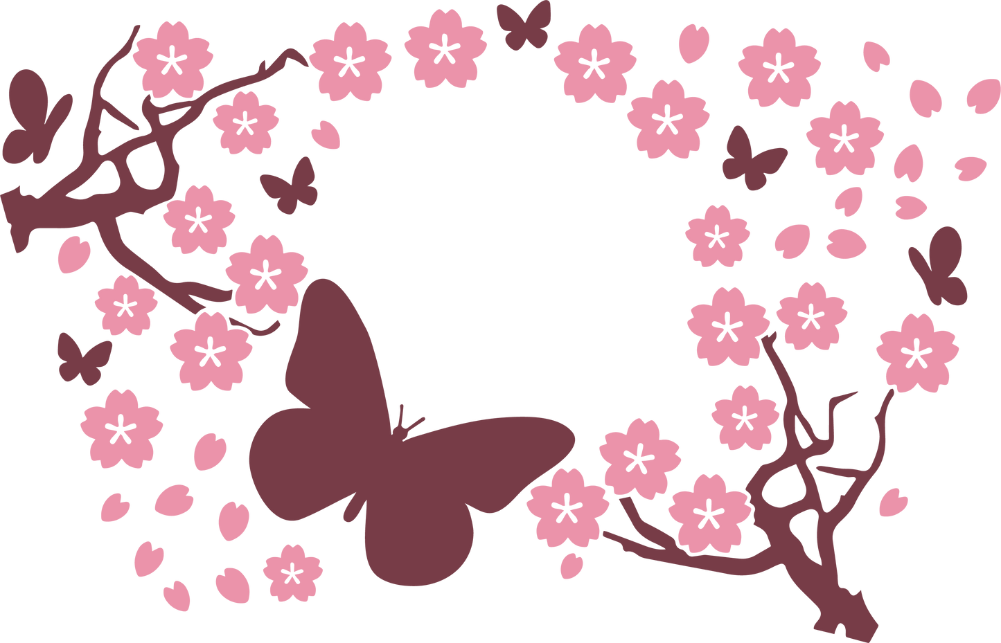 Butterfly Sakura HOLE - 24 Oz cold cup UV DTF Wrap