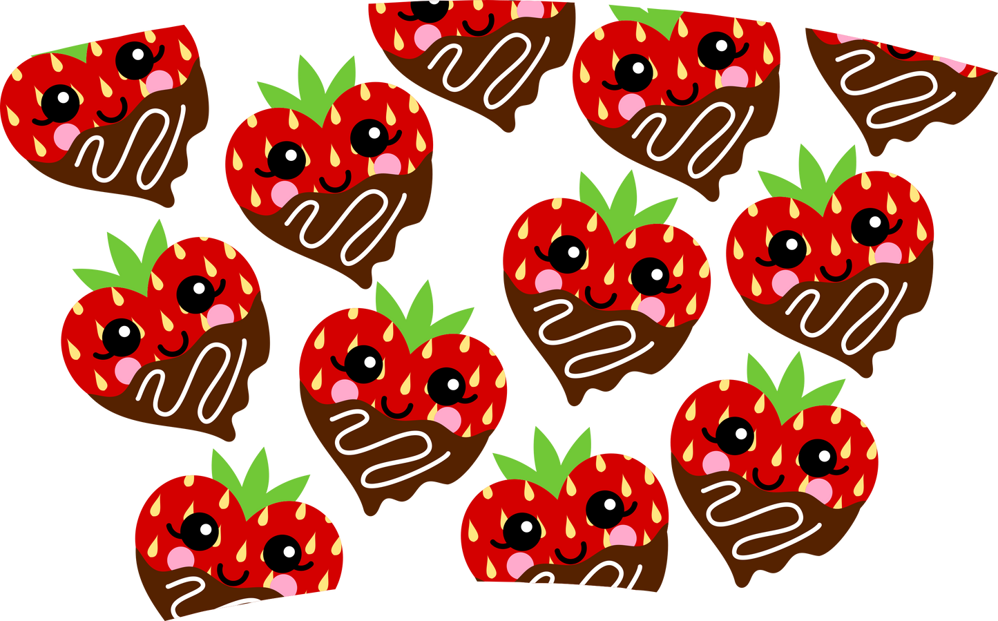 Chocolate Strawberry NO HOLE - 24 Oz cold cup UV DTF Wrap