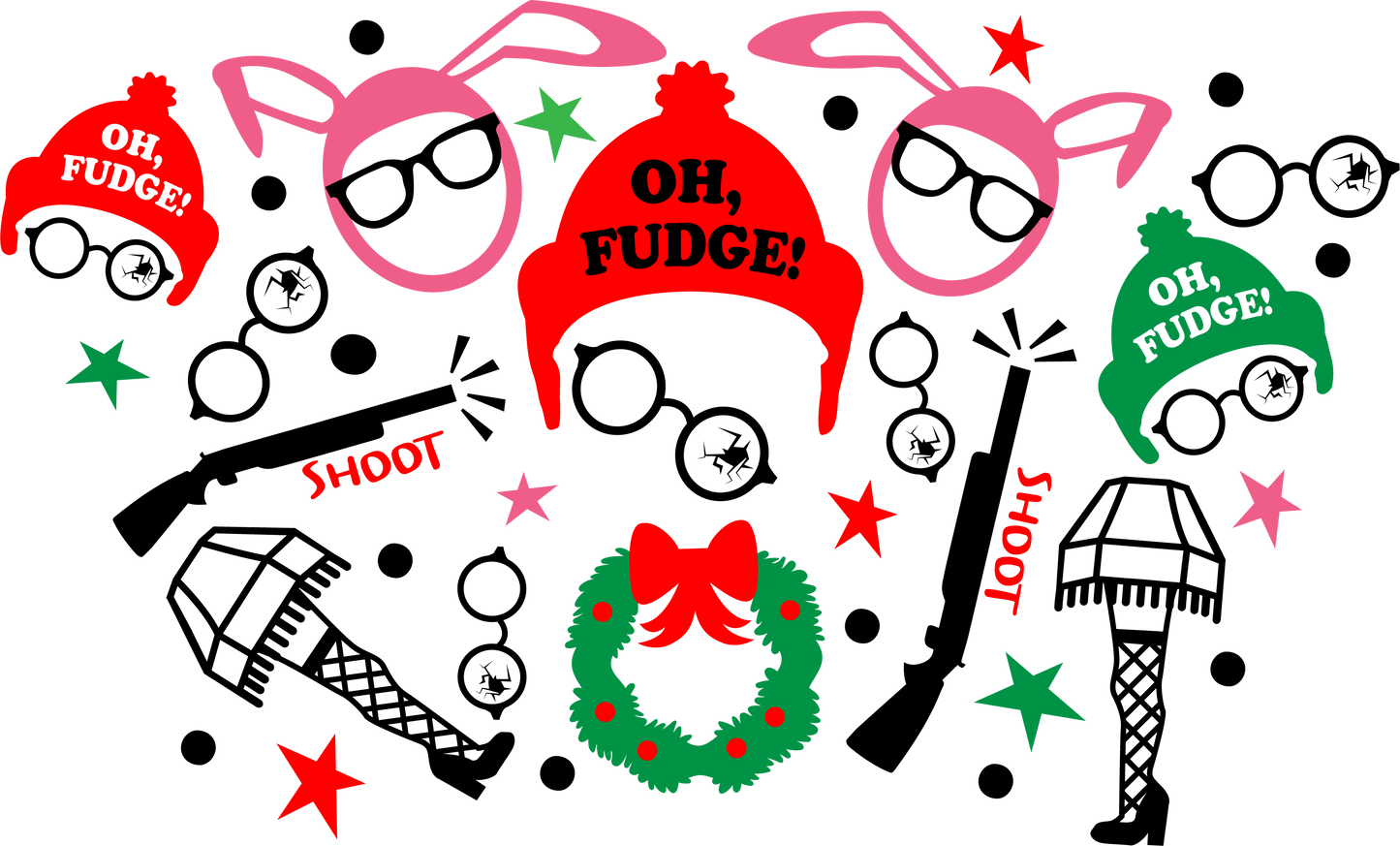 Christmas Fun - NO HOLE 24 Oz cold cup UV DTF Wrap