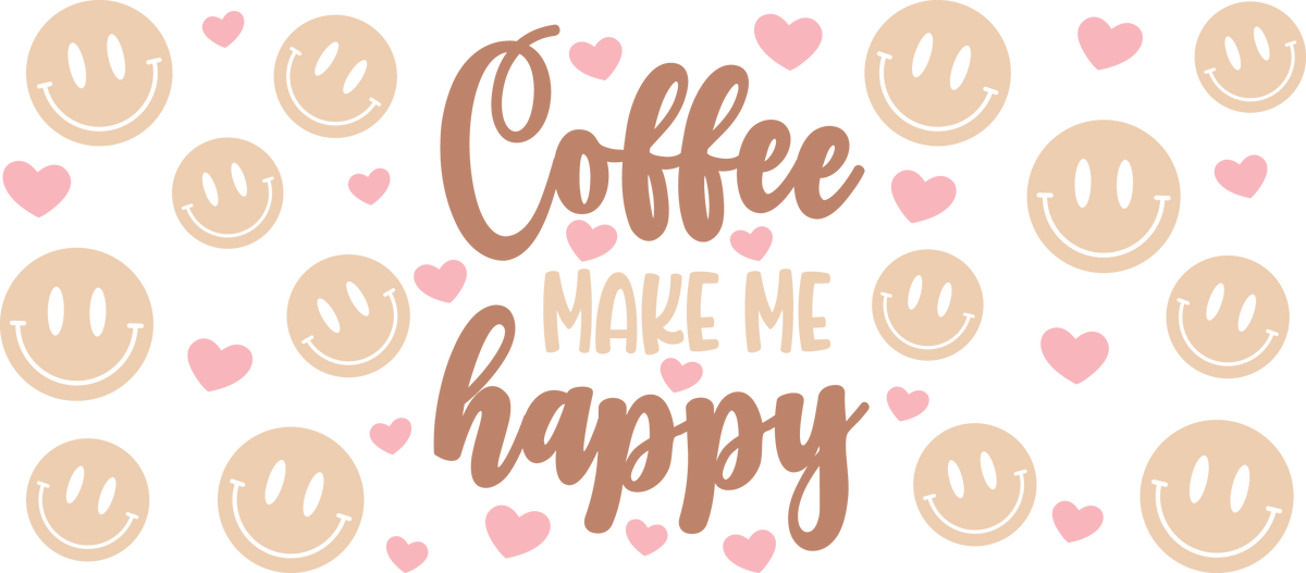 Coffee Makes Me Happy - 16 oz Libby Beer Glass Wrap