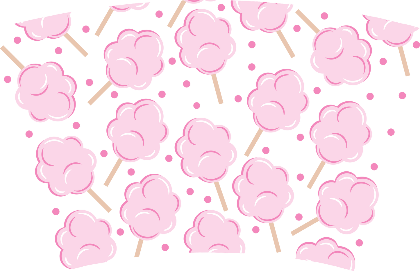 Pink Cotton Candy NO HOLE - 24 Oz cold cup UV DTF Wrap