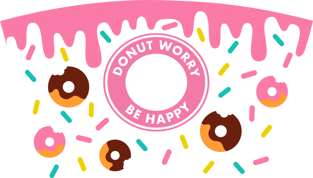 Dontus "dont worry be happy'' 24 Oz cold cup UV DTF Wrap