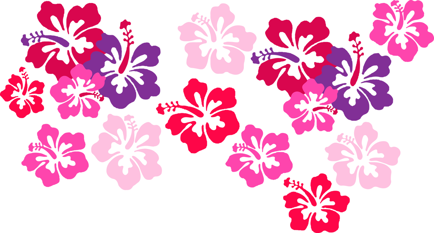 Cool Hibiscus NO HOLE - 24 Oz Cold Cup UV DTF Wrap