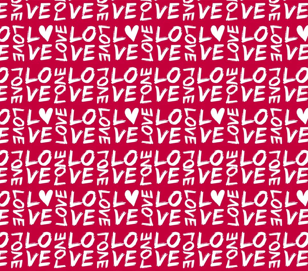 Valentine's Theme - "Love" - White Lettering w/ Red Background - 20 Oz Sublimation Transfer