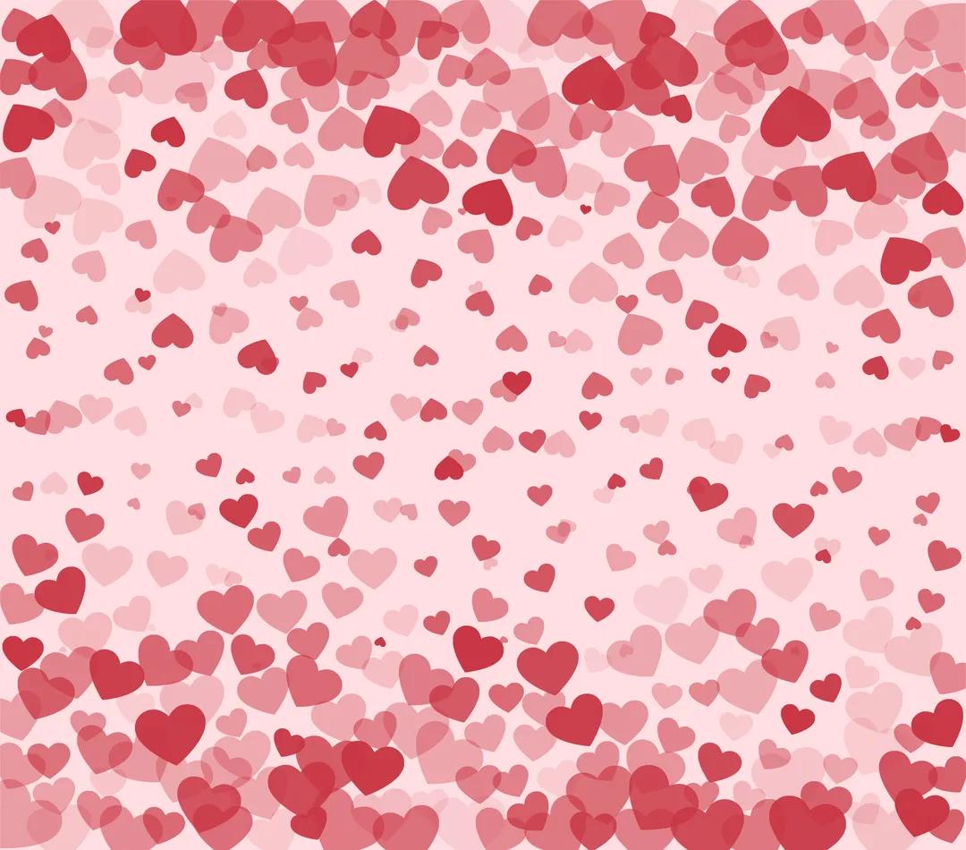 Valentine's Theme - Red Multi-sized Hearts w/ Pink Background - 20 Oz Sublimation Transfer