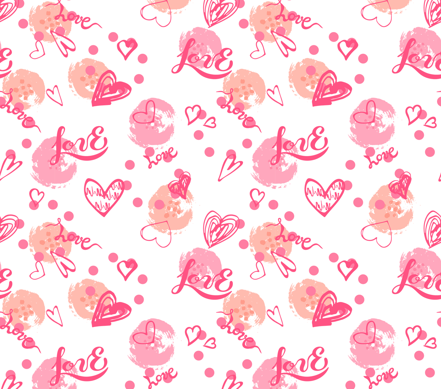 Valentine Symbols - Polke-dot Background - 20 Oz Sublimation Transfer