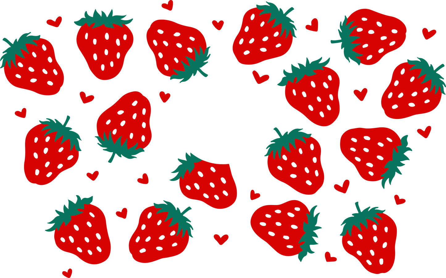 Mini Heart And Strawberry HOLE - 24 Oz Cold Cup UV DTF Wrap