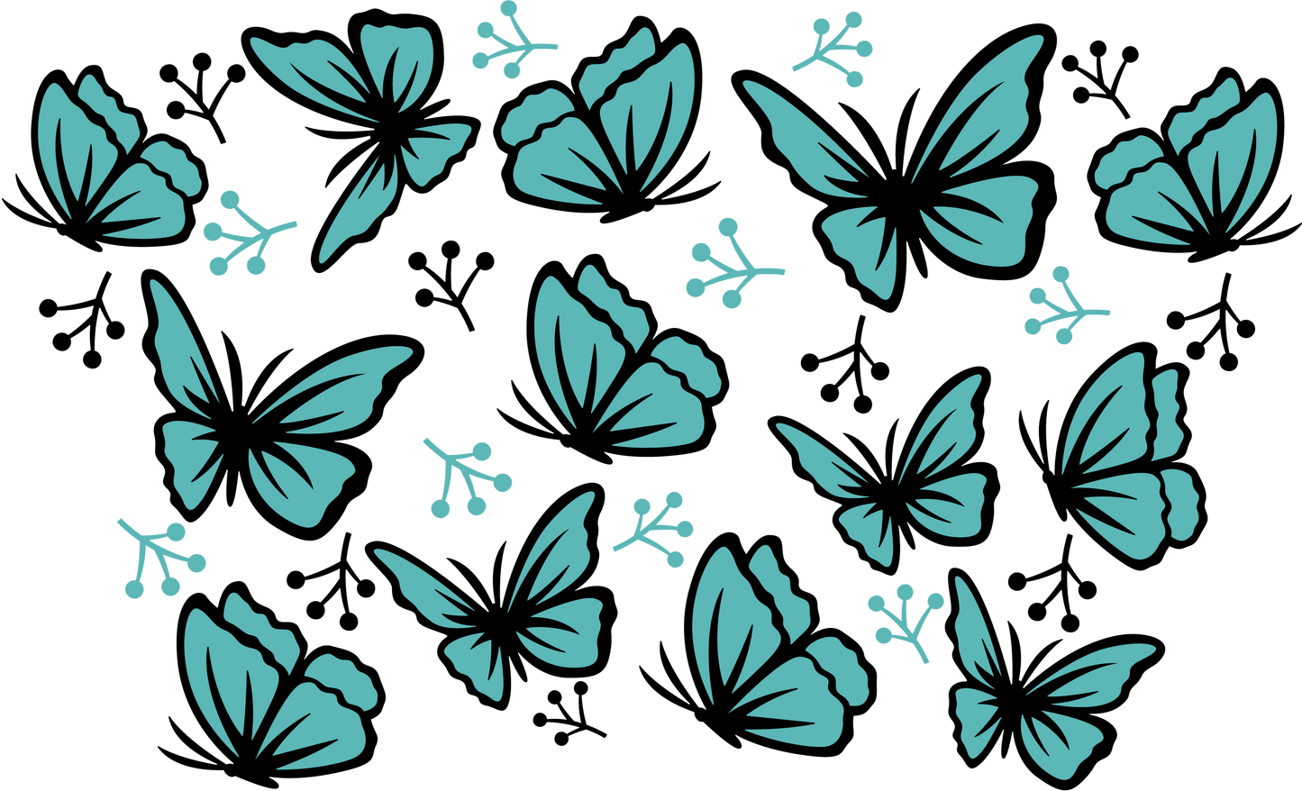 Butterfly NO HOLE - 24 Oz cold cup UV DTF Wrap