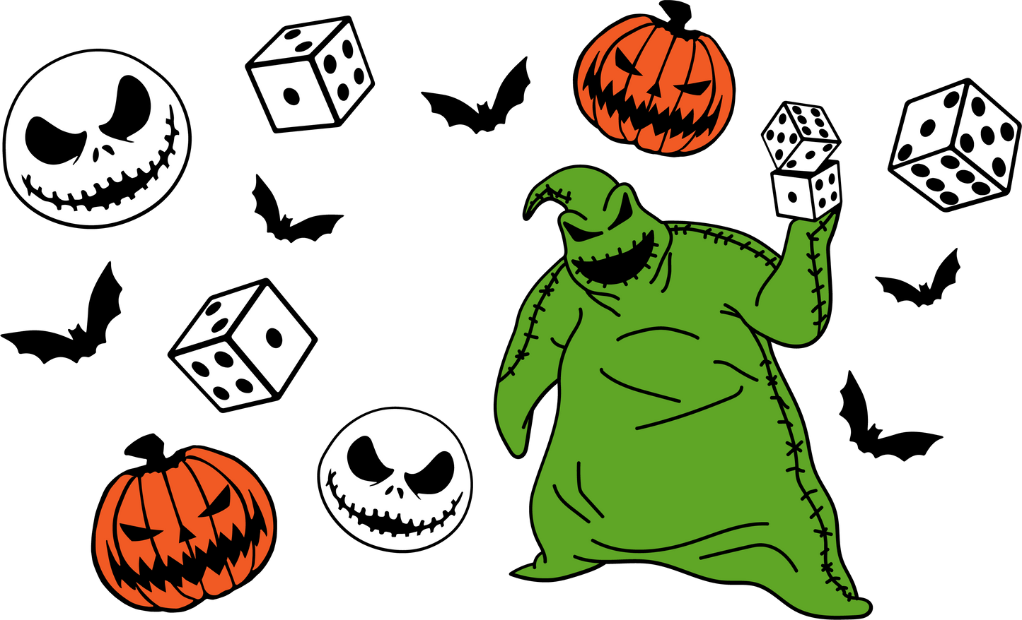 Halloween Dice Dude - NO HOLE 24 Oz cold cup UV DTF Wrap