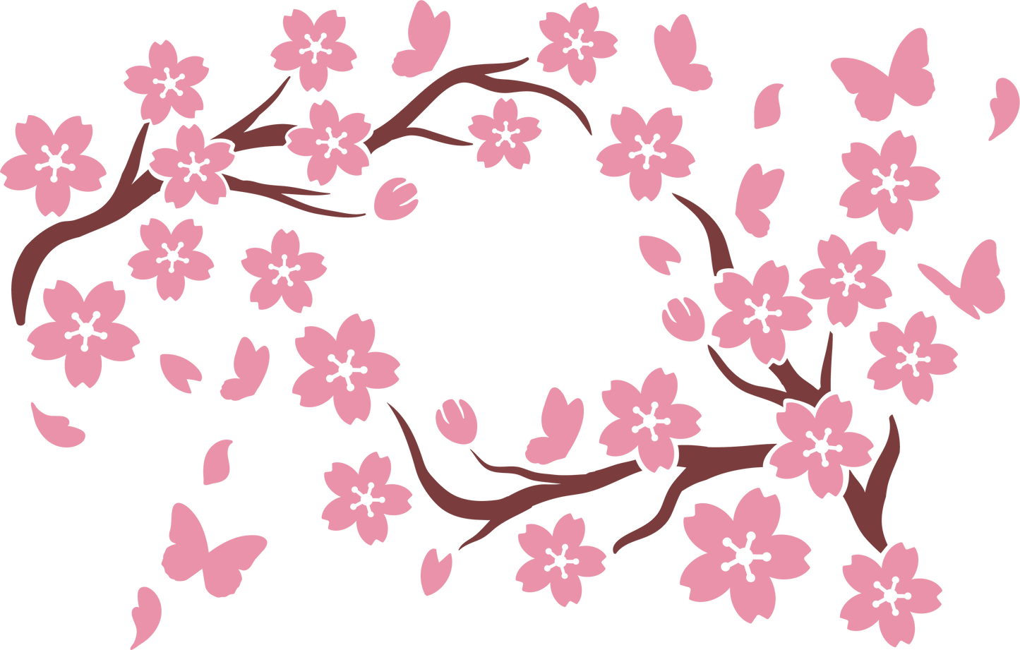 Cherry Blossom Butterfly - 24 Oz Cold Cup UV DTF Wrap