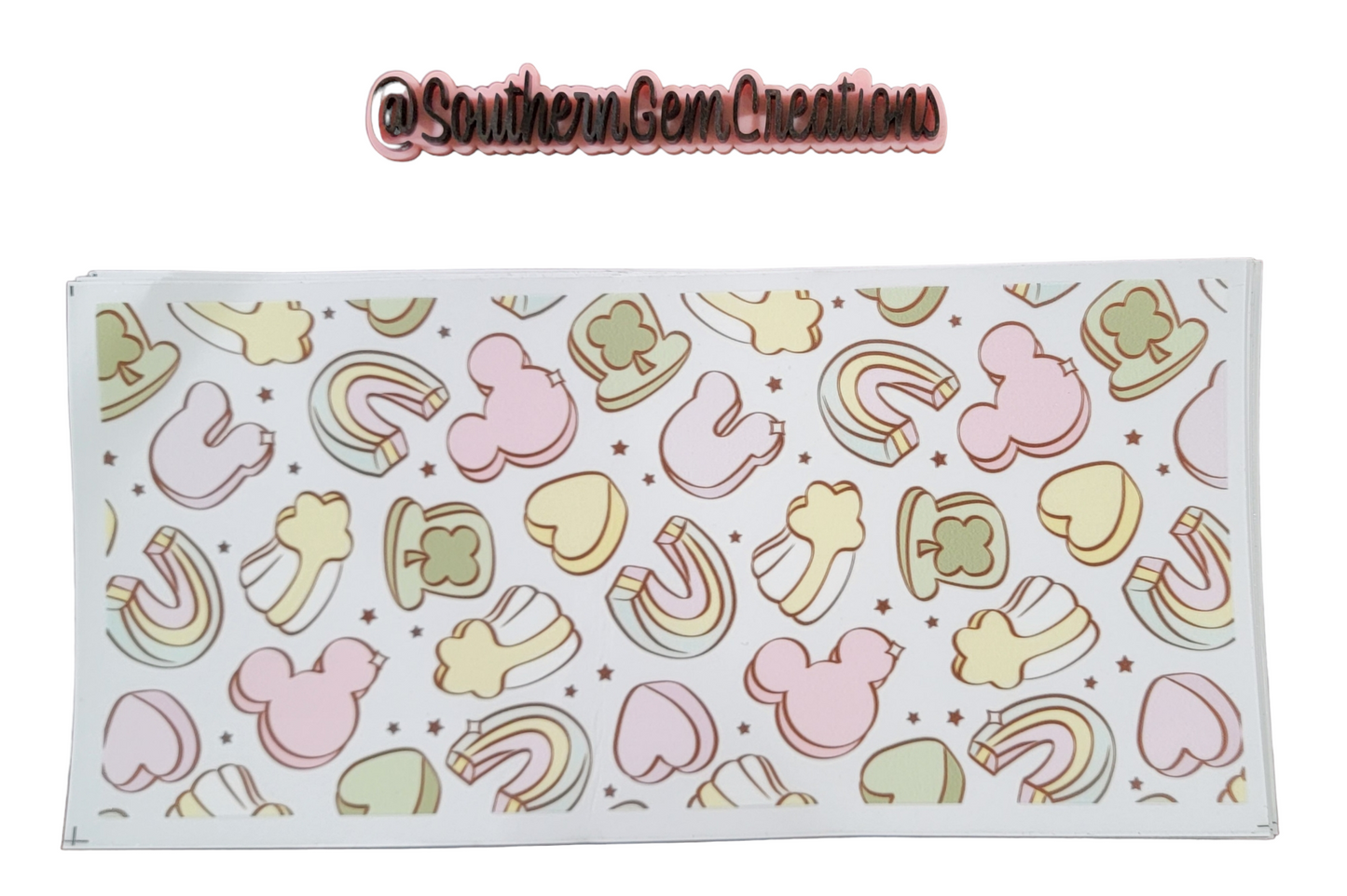 St Patricks Marshmallow - 16 oz Libby UV DTF Wrap RTS