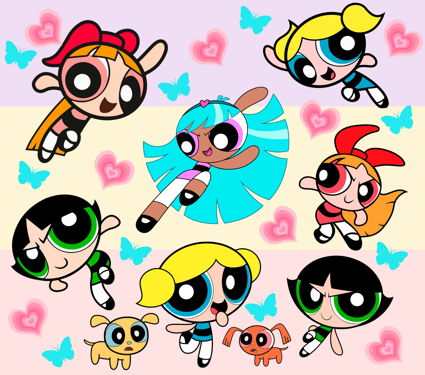 Superhero Girls W/ Hearts - 20 Oz Sublimation Transfer