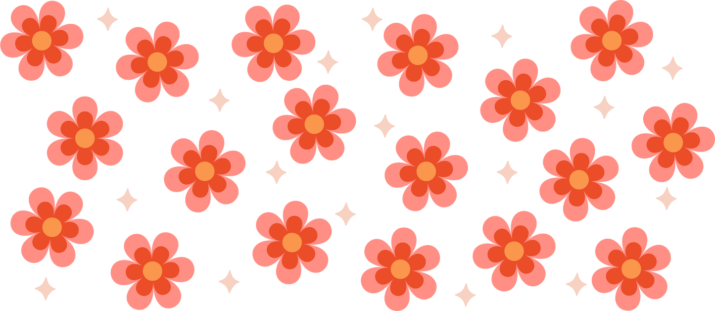 Retro Flower - 16 oz Libby Vinyl Wrap