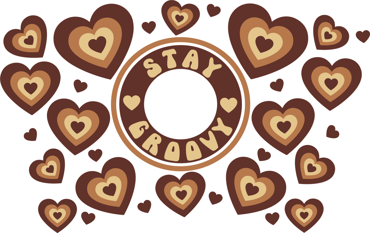 Stay Groovy Hearts HOLE - 24 Oz Cold Cup UV DTF Wrap