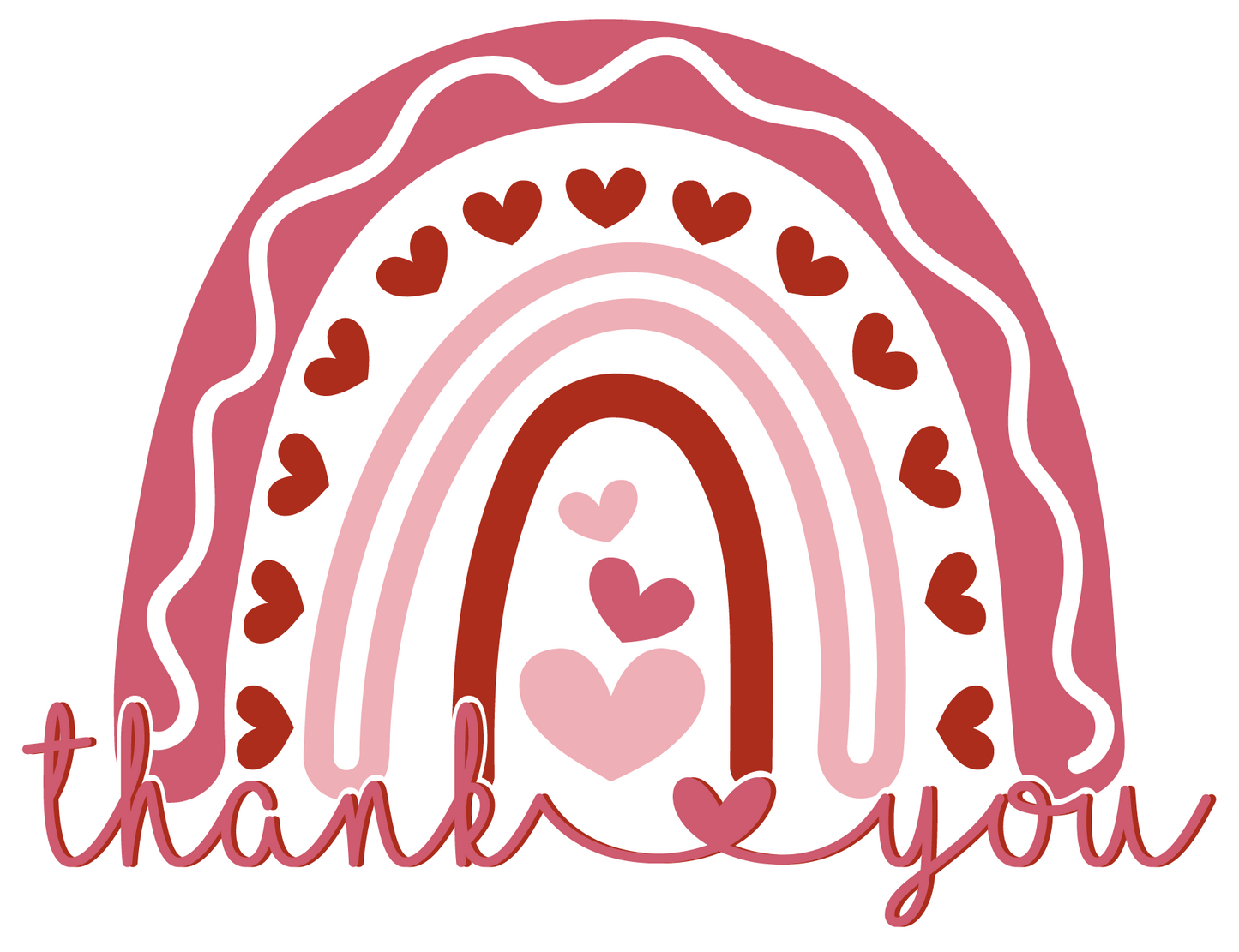 Thankyou Rainbow Valentines - Waterproof Sticker Sheet