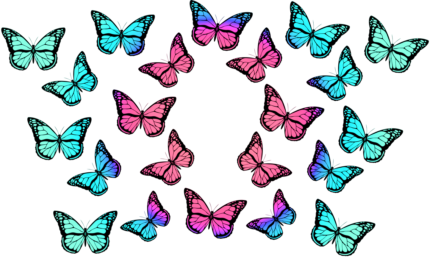 Butterfly HOLE - 24 Oz cold cup UV DTF Wrap