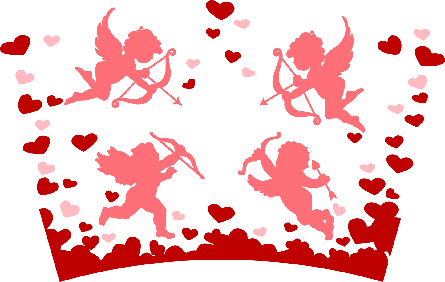 Valentine Cupid Hearts HOLE - 24 Oz cold cup UV DTF Wrap