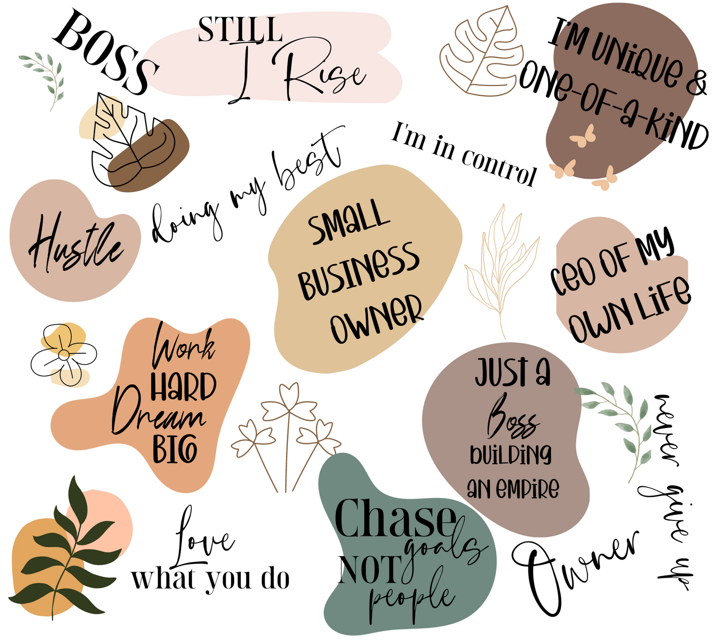 Small Business Owner Affirmations - 20 Oz Sublimation Transfer