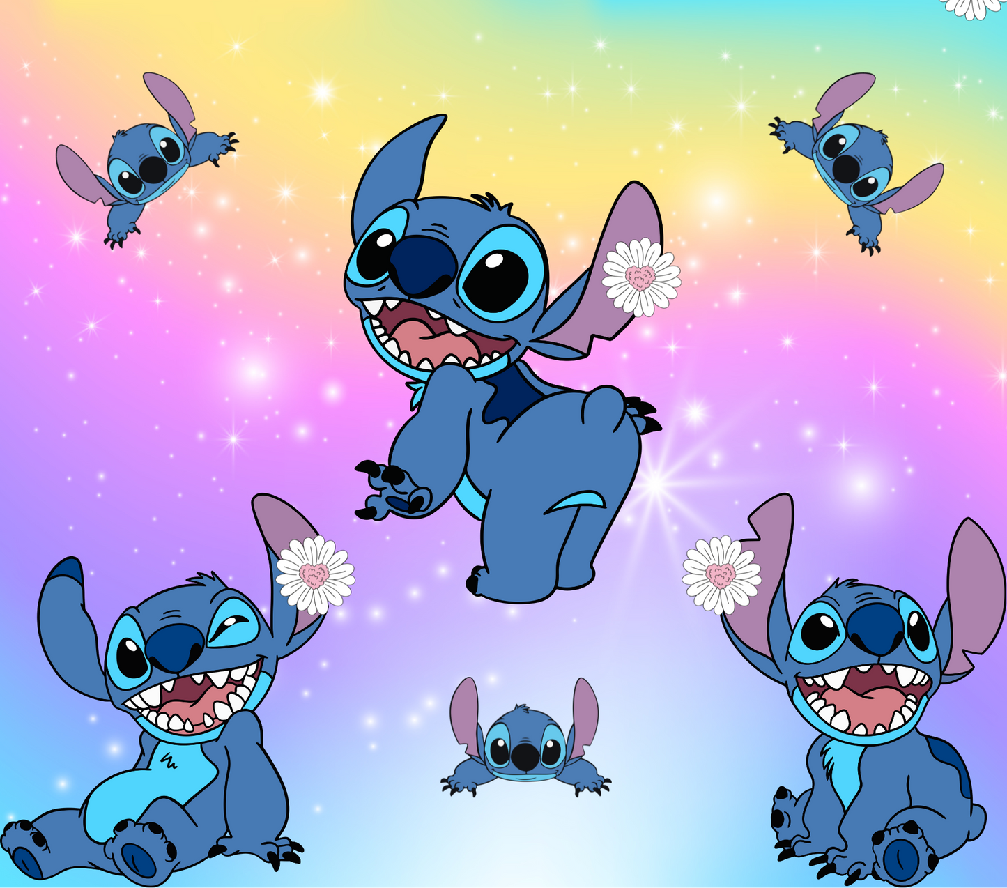 Blue Alien With Pastel Background- 20 Oz Sublimation Transfer