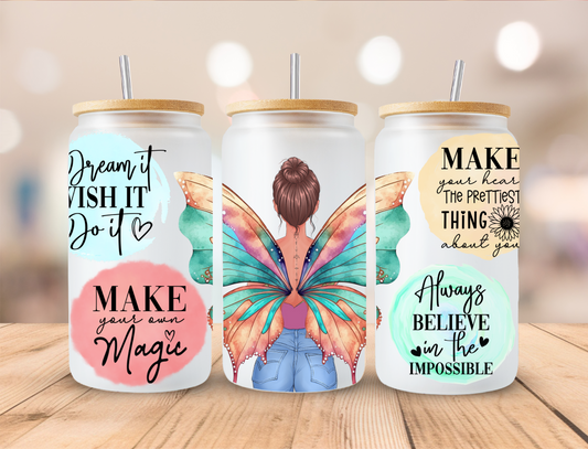 Make your Own Magic Affirmations - 16 oz Libby UV DTF Wrap