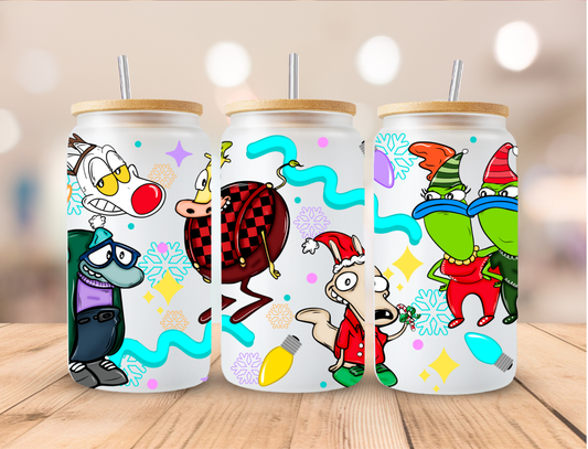 Christmas Ren And Stimpy - 16 oz / 20 oz Libby UV DTF Wrap