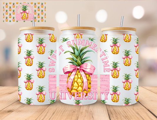 Sweet Summertime University- 16 oz / 20 oz Libby UV DTF Wrap EXCLUSIVE DESIGN