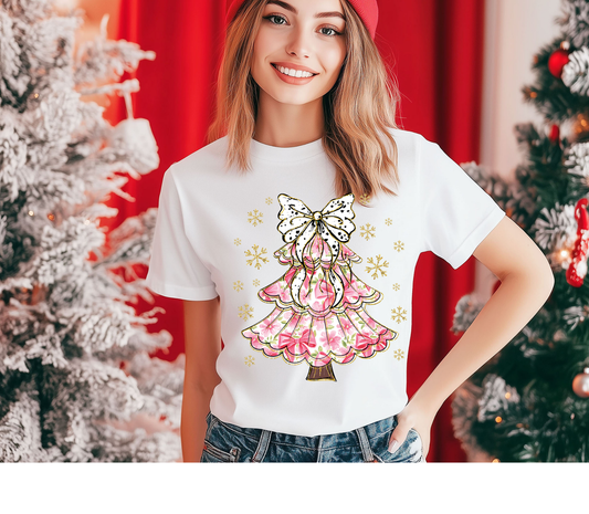 Christmas Pink Tree - Adult DTF Print Transfer