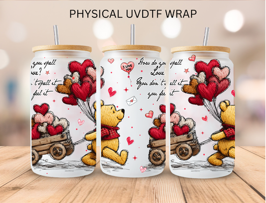 Pooh Valentines - 16 oz / 20 oz Libby UV DTF