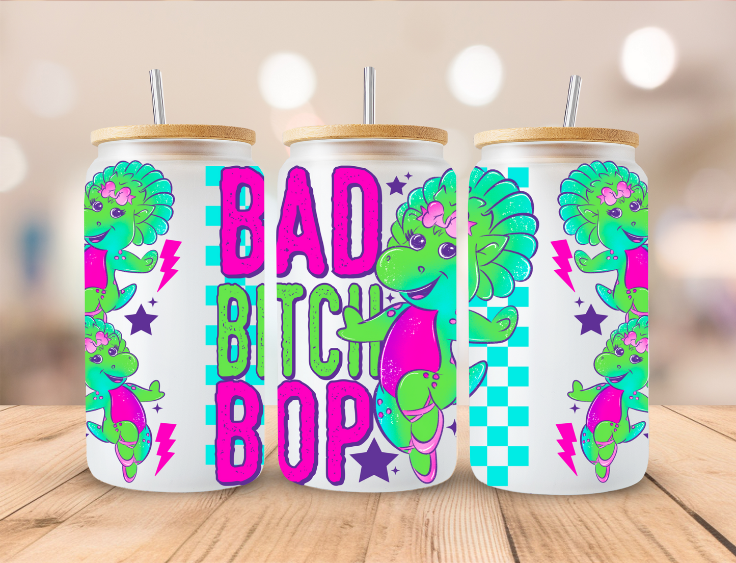 Bad B Bop - 16 oz / 20 oz Libby UV DTF Wrap LYTTLE EXCLUSIVVE DESIGN