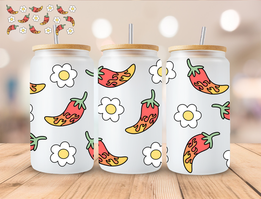Spicy Peppers - 16 oz / 20 oz Libby UV DTF Wrap