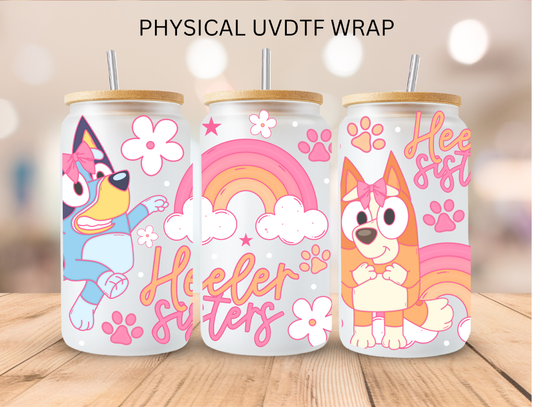 Blue Dogs Heefer Sisters - 16 oz / 20 oz Libby UV DTF Wrap