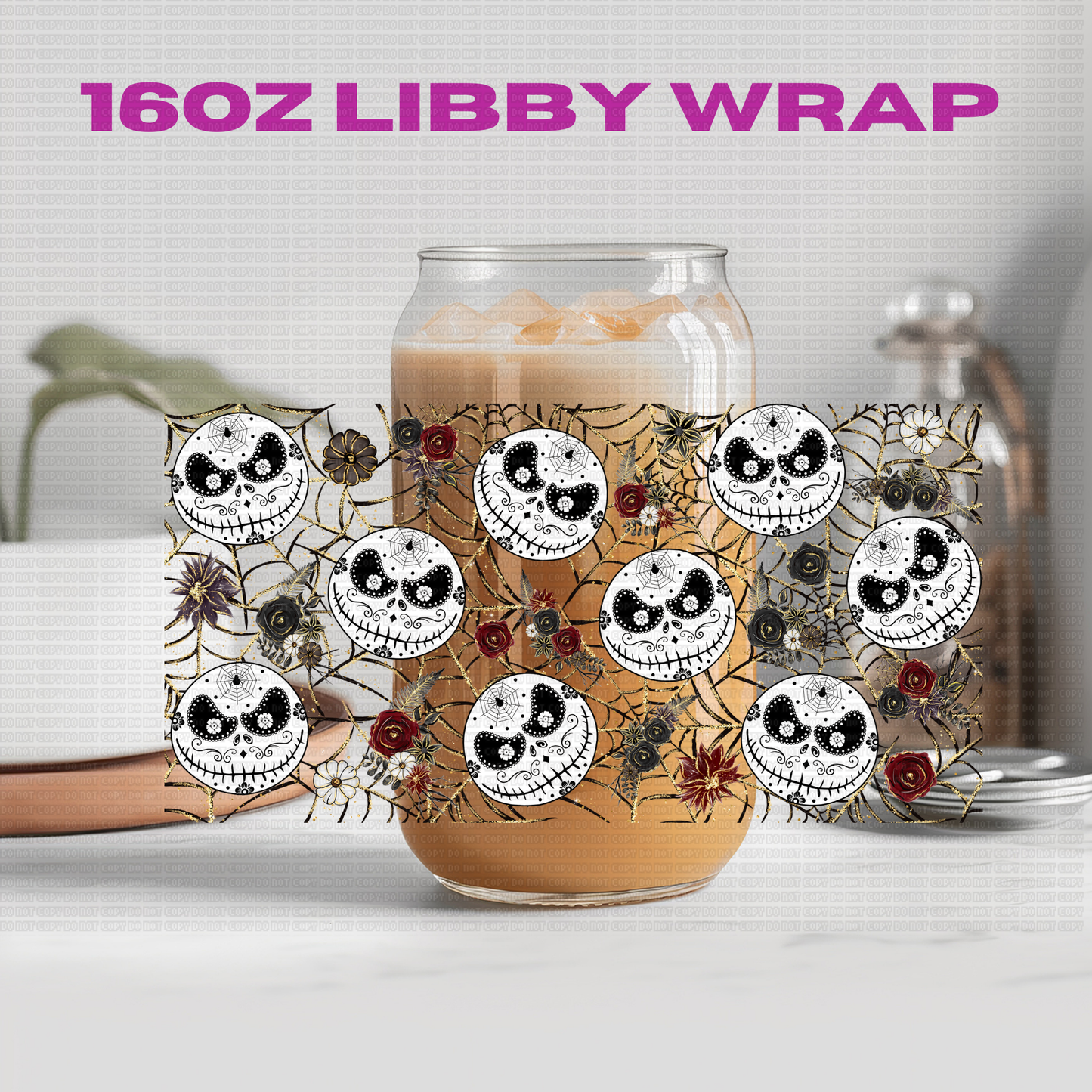 Halloween NBJ Skeleton Jak Collection - 16 oz / 20 oz Libby UV DTF Wrap