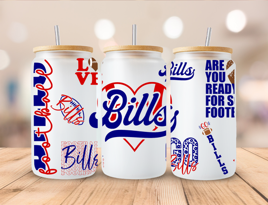 Football Bills - 16oz Libby UV DTF Wrap