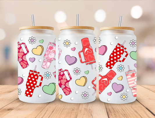 Valentines Tumblers & Candy - 16 oz Libby UV DTF Wrap