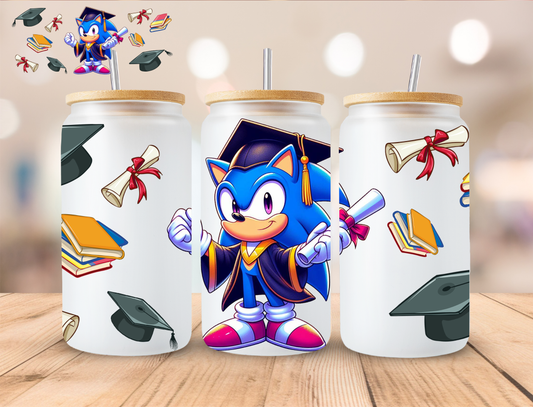 Graduate Speedy Blue Alien - 16 oz / 20 oz Libby UV DTF Wrap