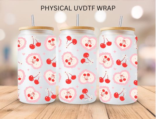 Heart Cherries - 16 oz / 20 oz Libby UV DTF Wrap