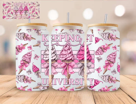 Keeping It University Ice Cream - 16 oz / 20 oz Libby UV DTF Wrap EXCLUSIVE DESIGN