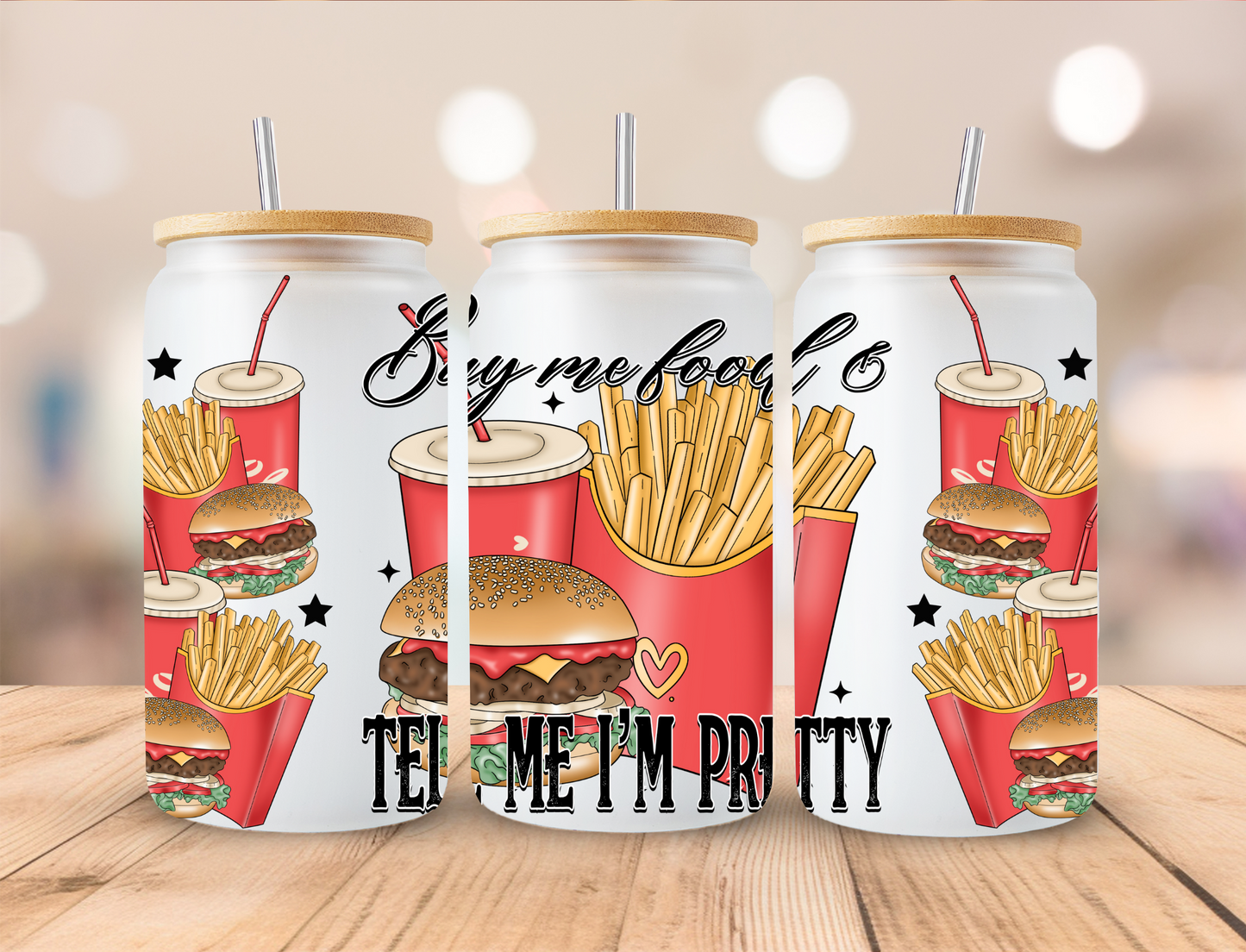 Buy Me Food - 16 oz / 20 oz Libby UV DTF Wrap LYTTLE EXCLUSIVVE DESIGN