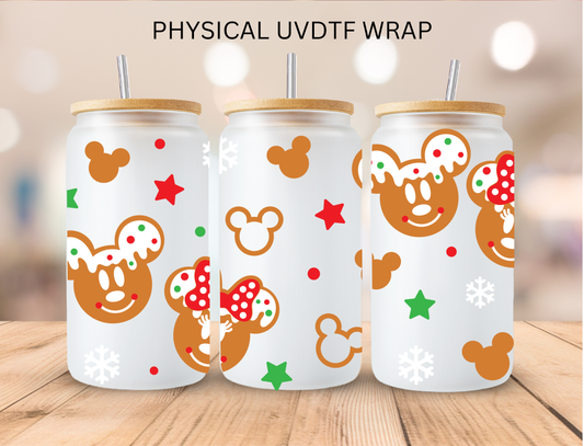 Christmas Gingerbread Mouses - 16 oz / 20 oz Libby UV DTF Wrap